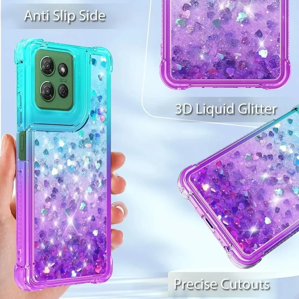 Moto G Play 5G 2025 / G Power 5G 2025 Case - Glitter Liquid Teal Purple + Screen